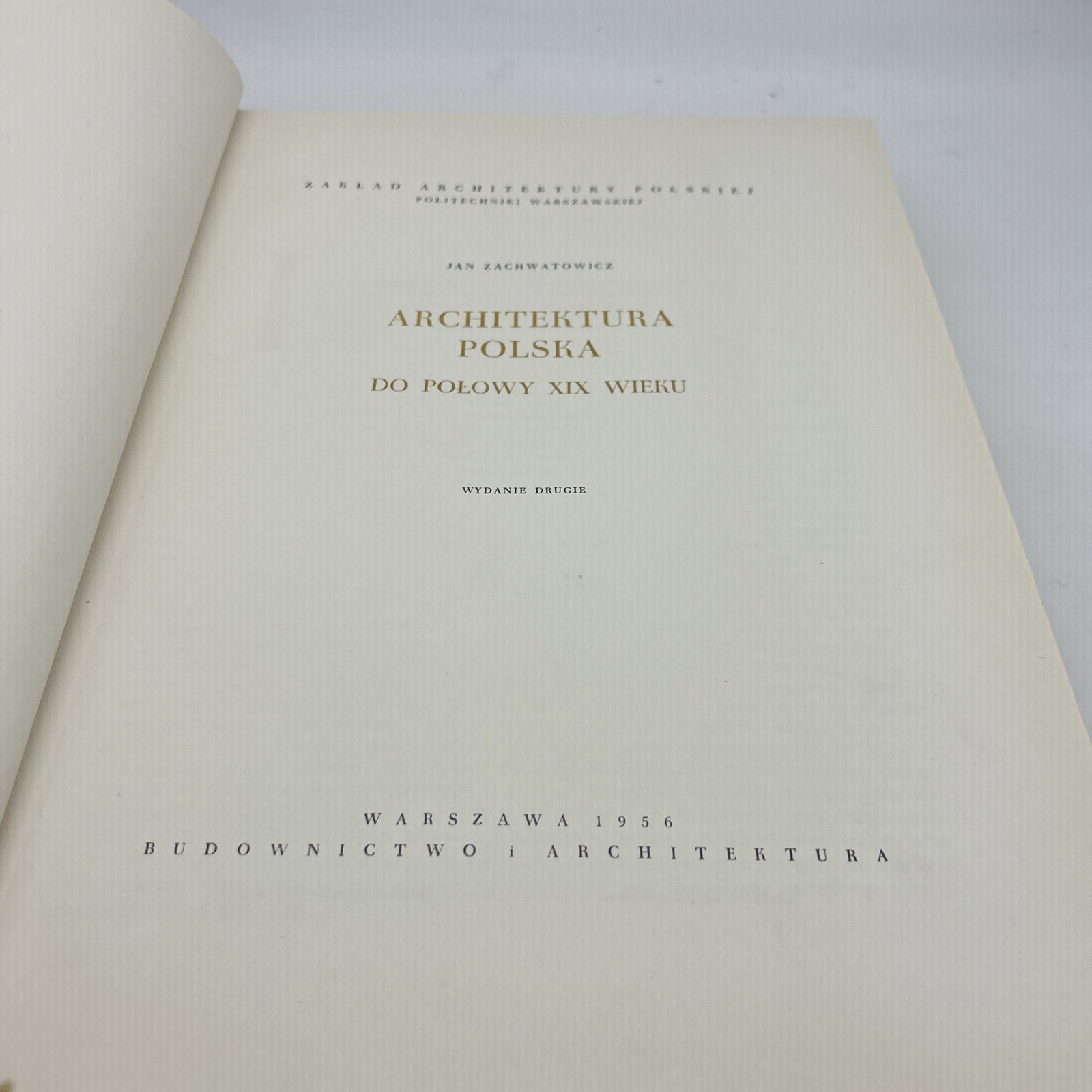 Architektura Polska by Jan Zachwatwicz HC DJ 1956