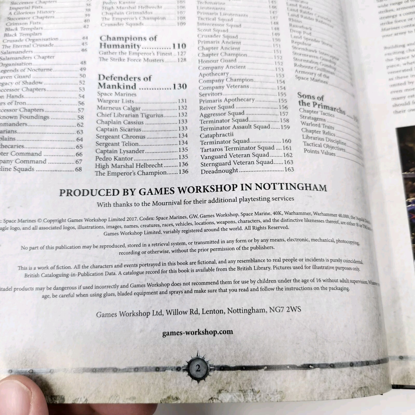 Warhammer 40k: Codex Adeptus Astartes: Space Marines 2017 Hardcover.