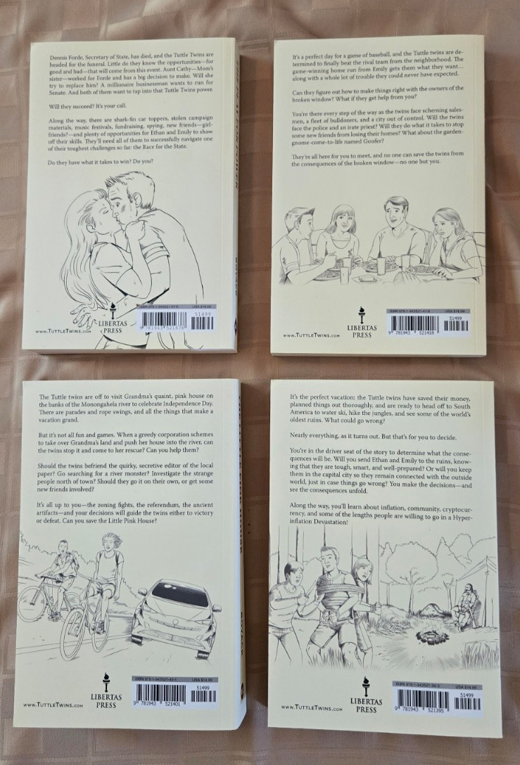 Set of 4 Tuttle Twins Choose Your Consequence Paperback Set Connor Boyack * NEW