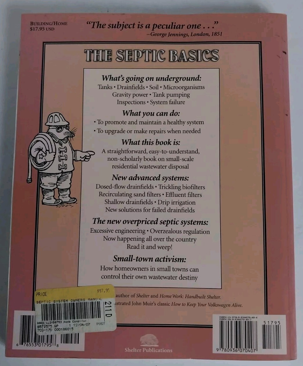 Septic System Owner’s Manual by Lloyd Kahn (2007, Perfect)