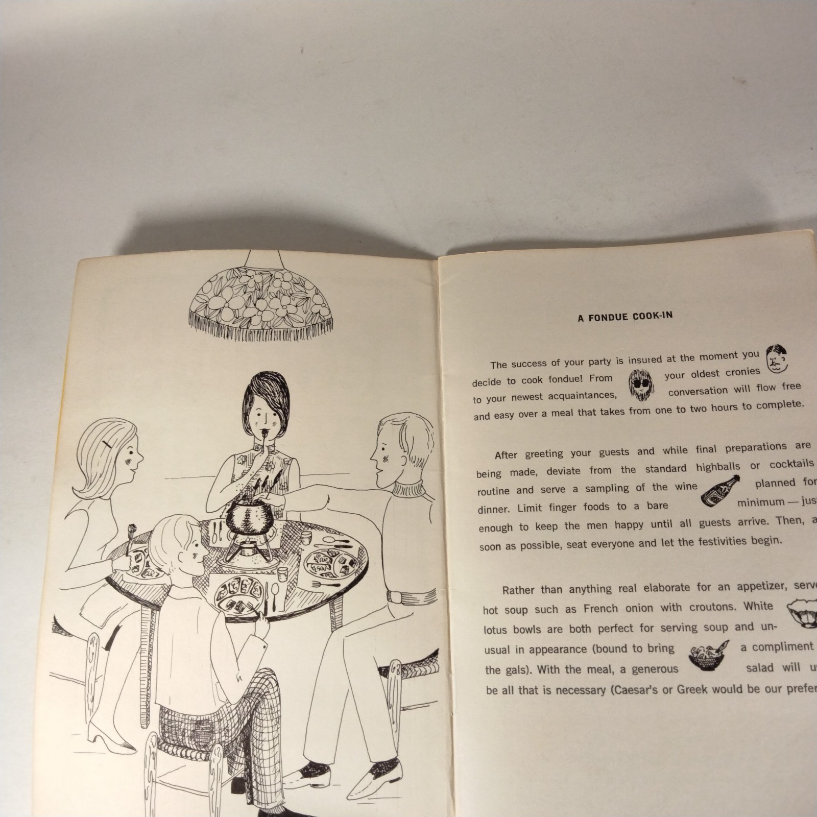 Fondue Cook In Cookbook Vintage 1968 Illustrated By Rebecca Crutchfield