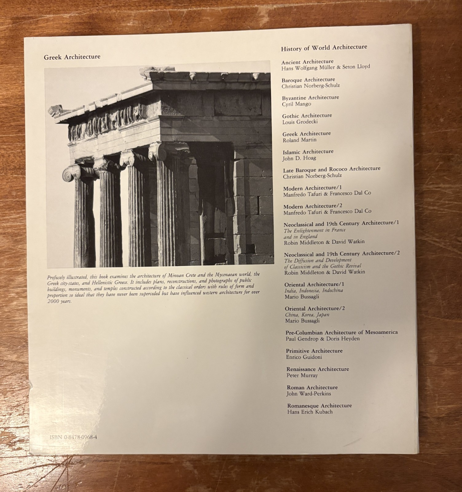Greek Architecture: Crete, Greece, & the Greek World Roland Martin SC 1988