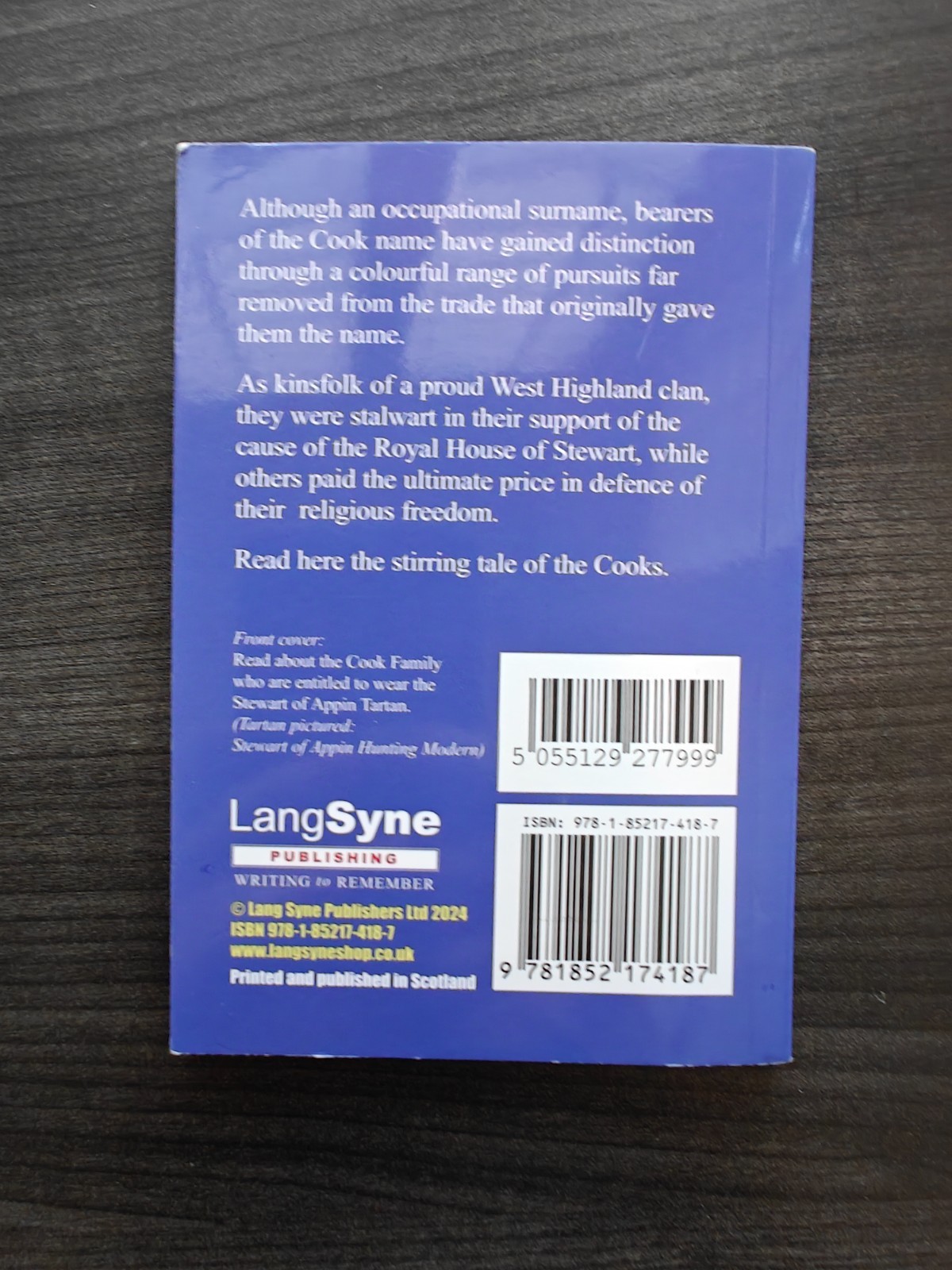 Lang Syne Publishers Ltd Scottish Clan Book Cook 978-1-85217-418-7