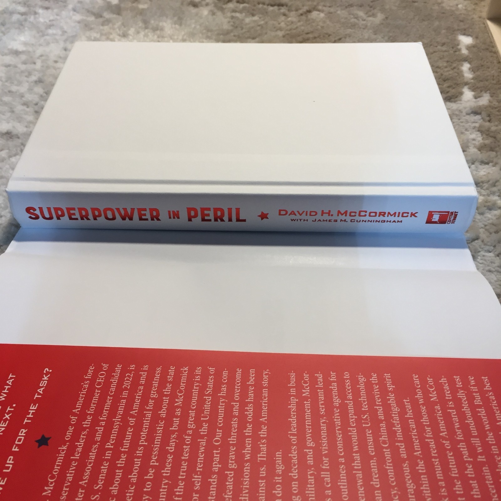 Superpower In Peril David H. McCormick Center Street Political Science SIGNED