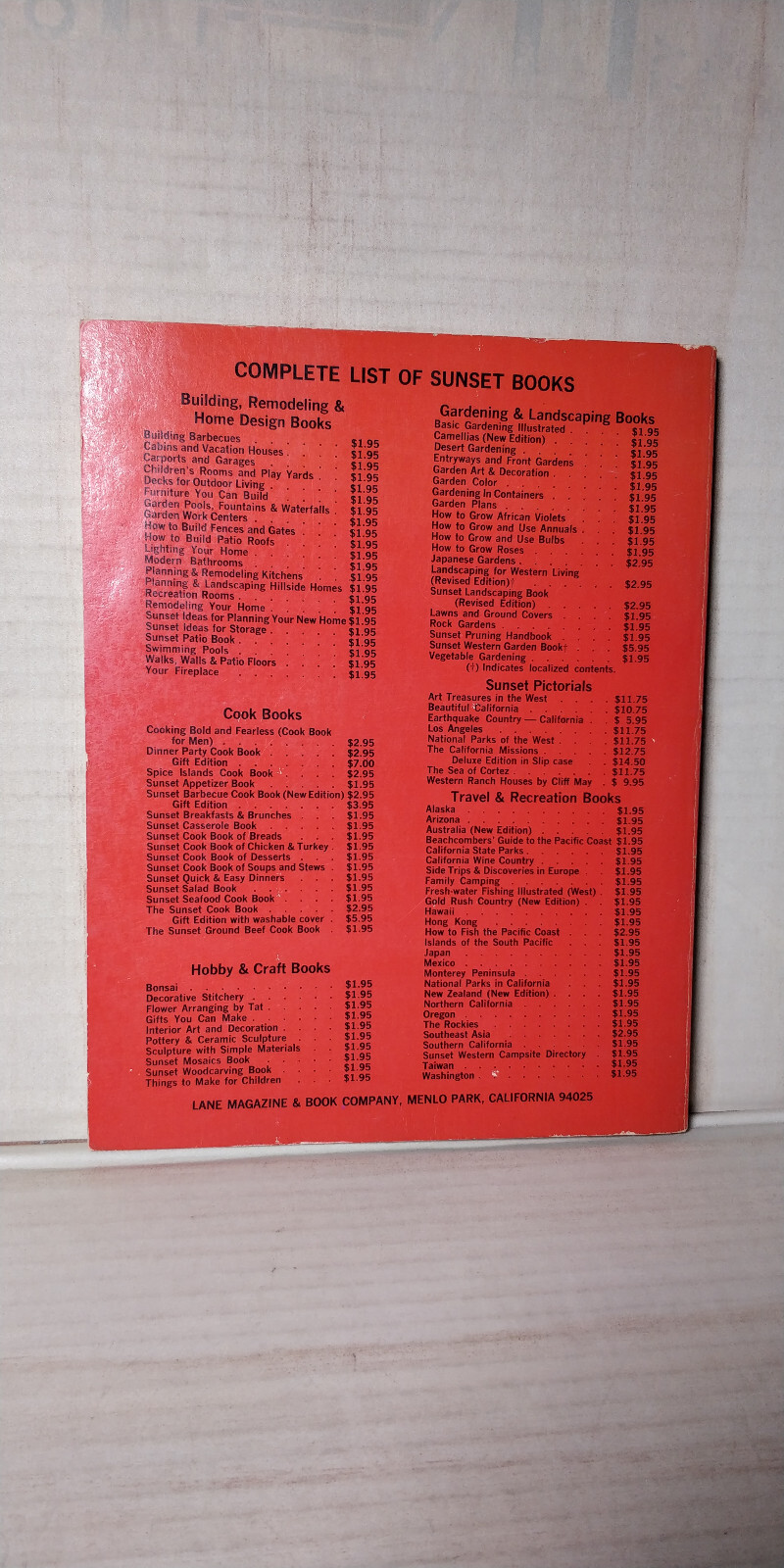 1968 Sunset Magazine Basic Gardening Illustrated 2nd Ed 8th Printing Lane B10