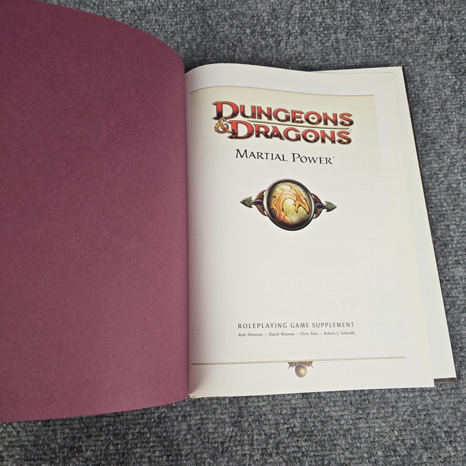Dungeons & Dragons Martial Power by Wizards RPG Team (2008, Hardcover) D&D