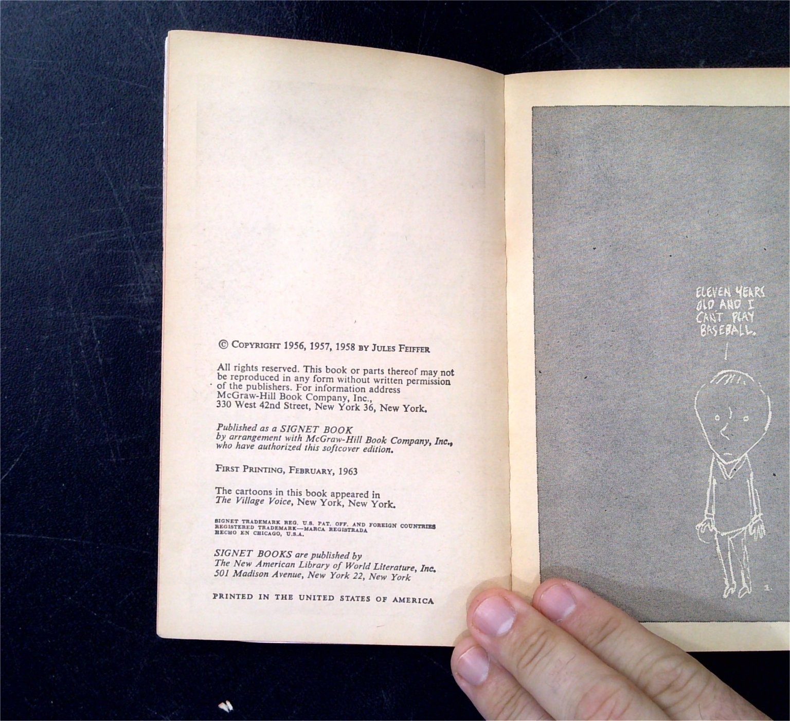 Sick Sick Sick Jules Feiffer 1963 First Printing Cartoons Humor Signet