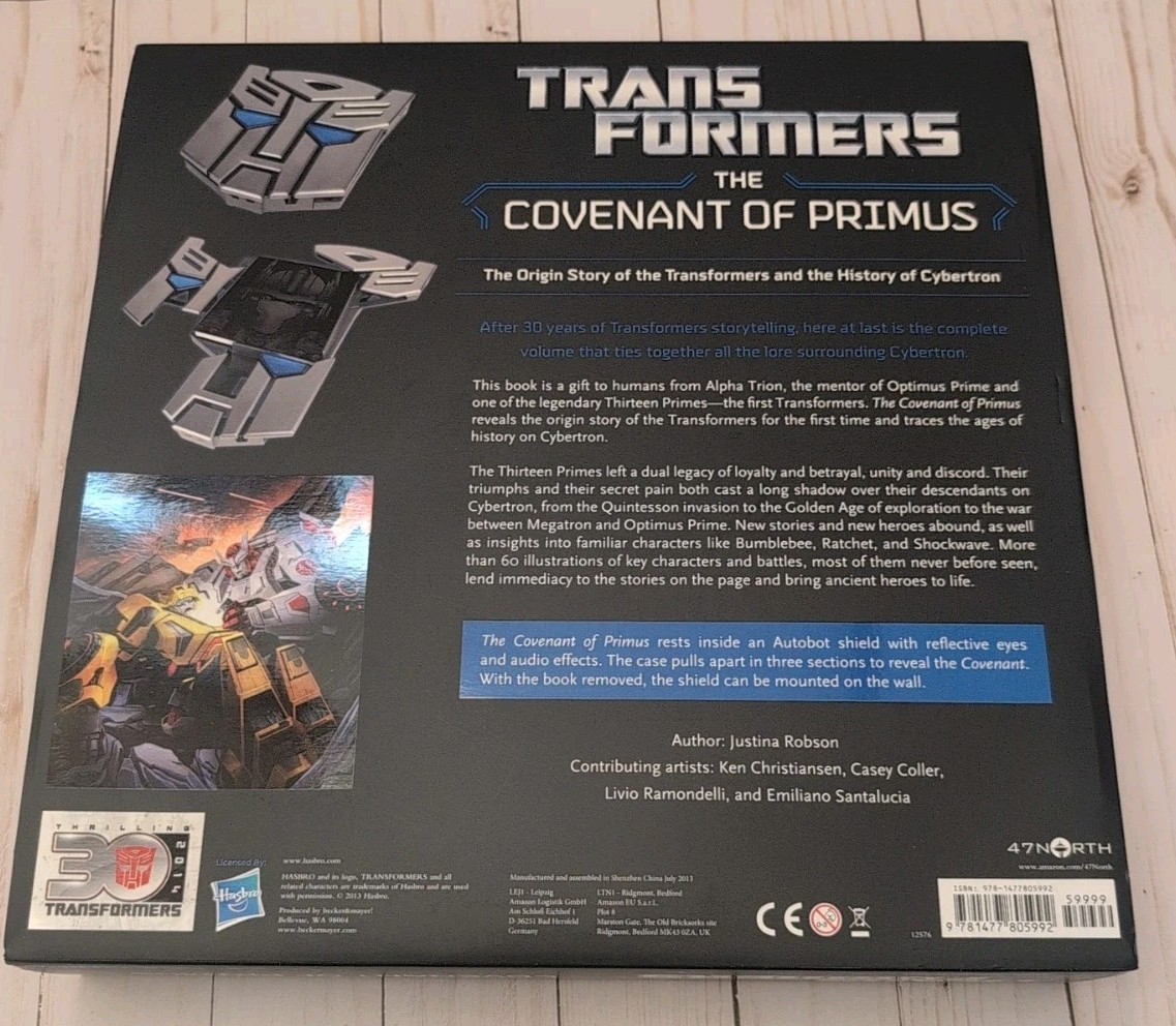 2013 Transformers The Covenant of Primus Deluxe Hardcover by Justina Robson