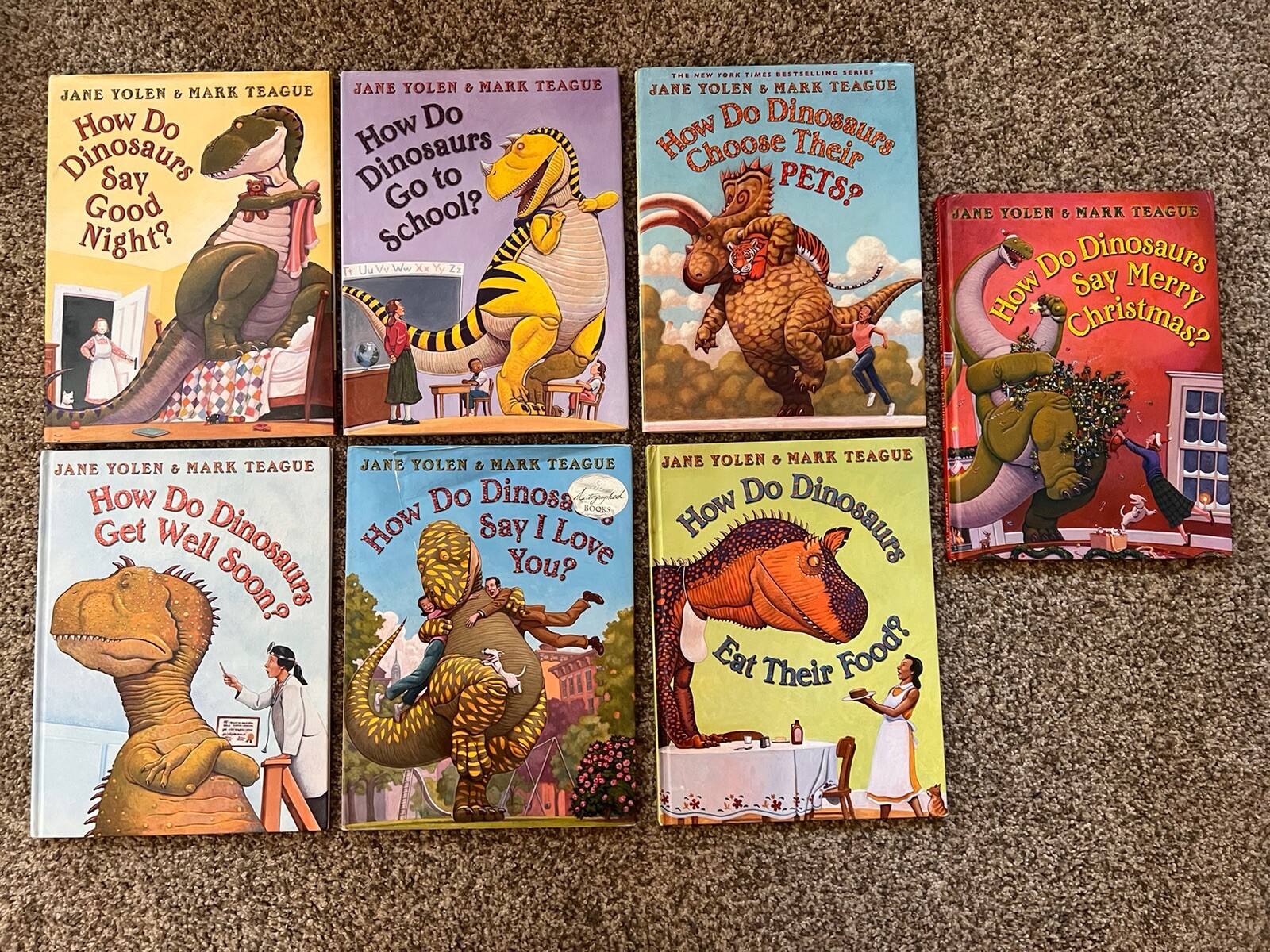 Lot of 7 How Do Dinosaurs Books by Jane Yolen and Mark Teague Hardcovers Signed*