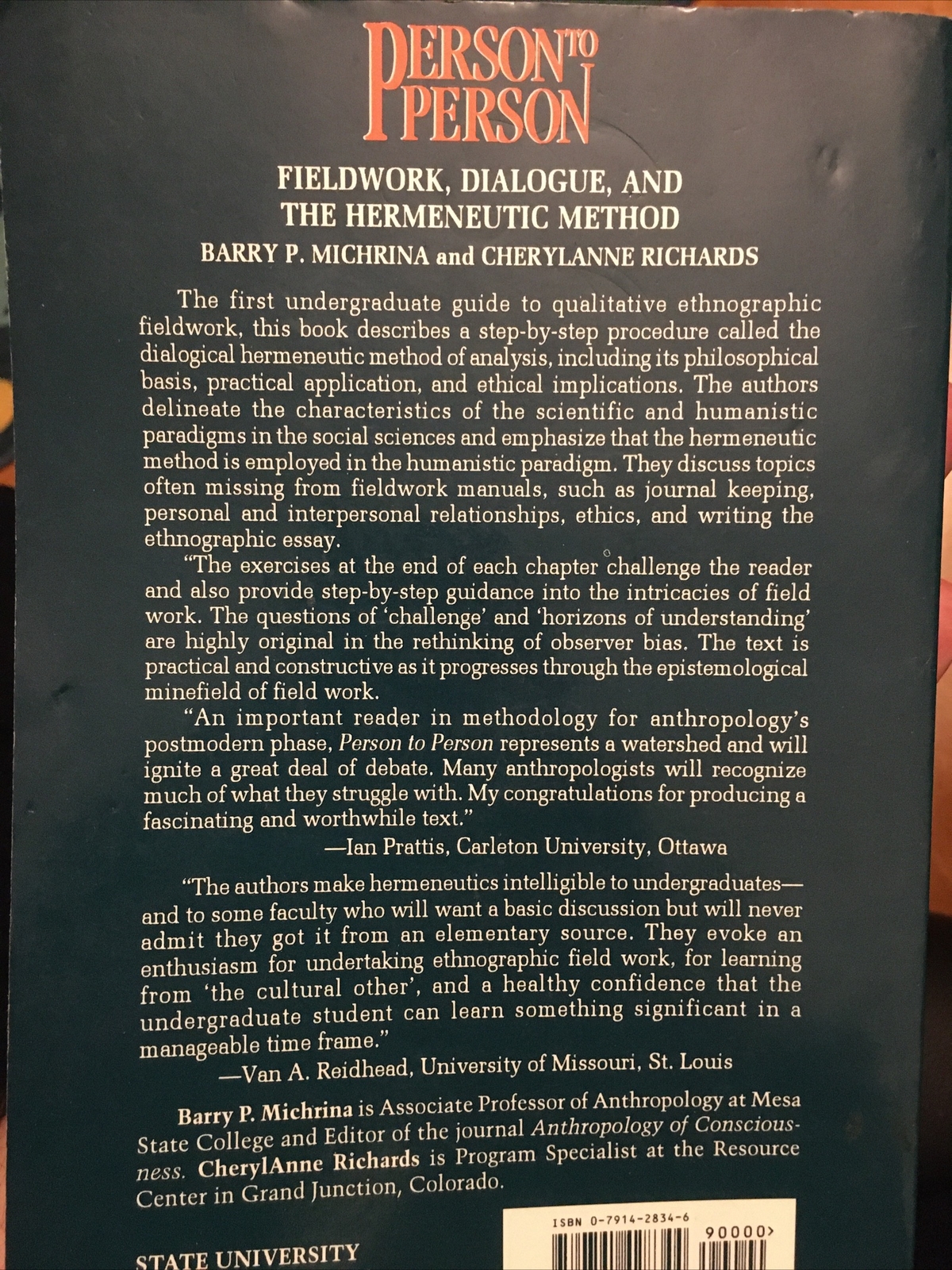 Person to Person: Fieldwork, Dialogue, and the Hermeneutic Method