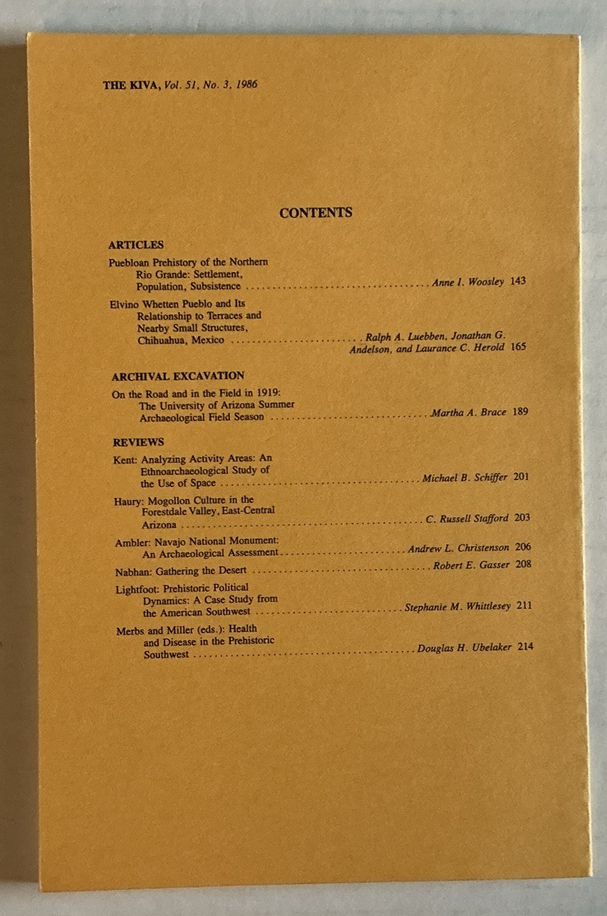 The Kiva, Spring 1986