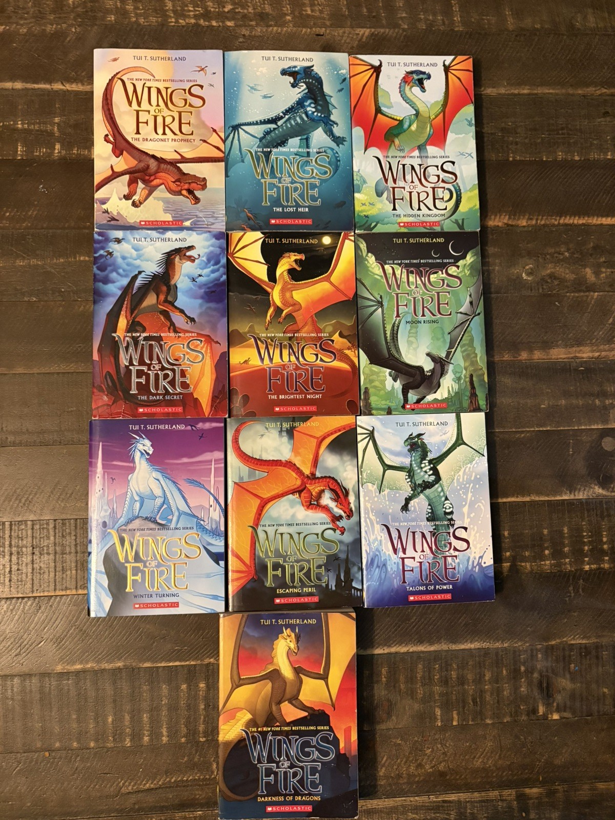 Wings of Fire 1-10 Paperback Book Set Lot By Tui T. Sutherland Dragons Mystical