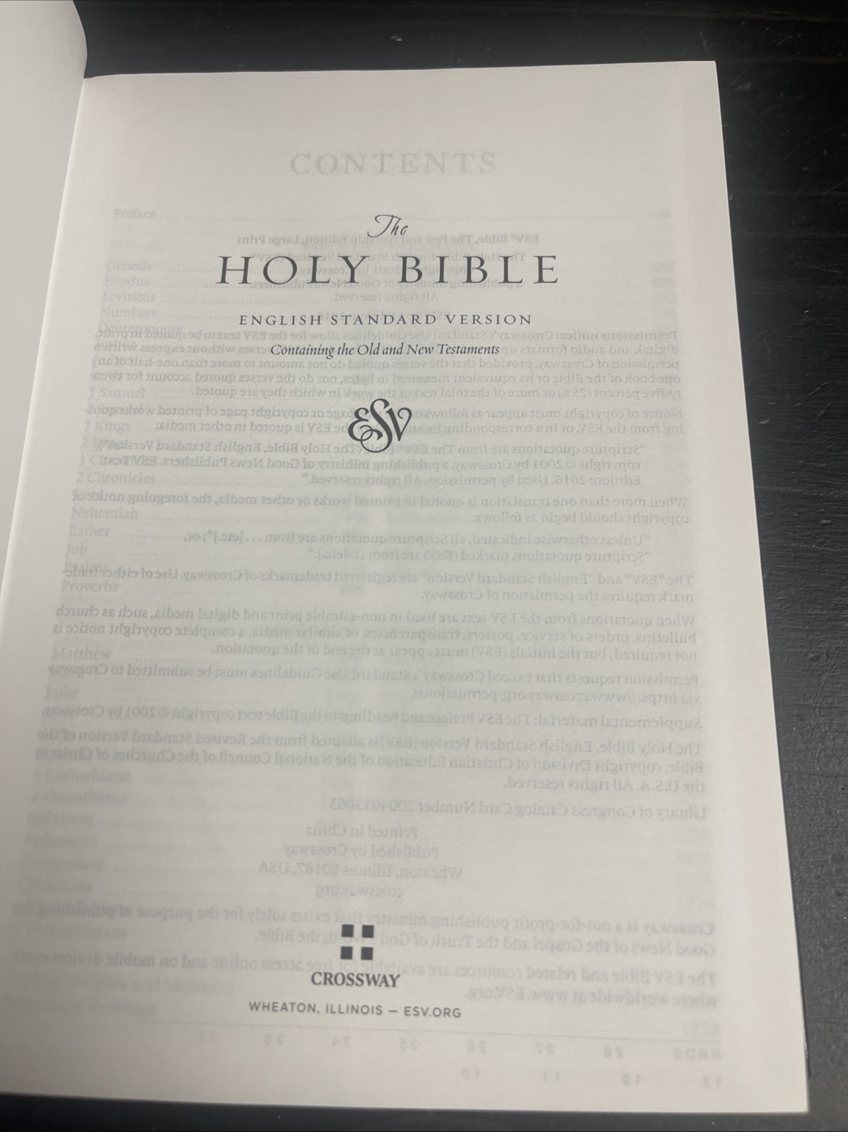 The Holy Bible English Standard Version ESV 2001 Crossway Hardback 2016 VG