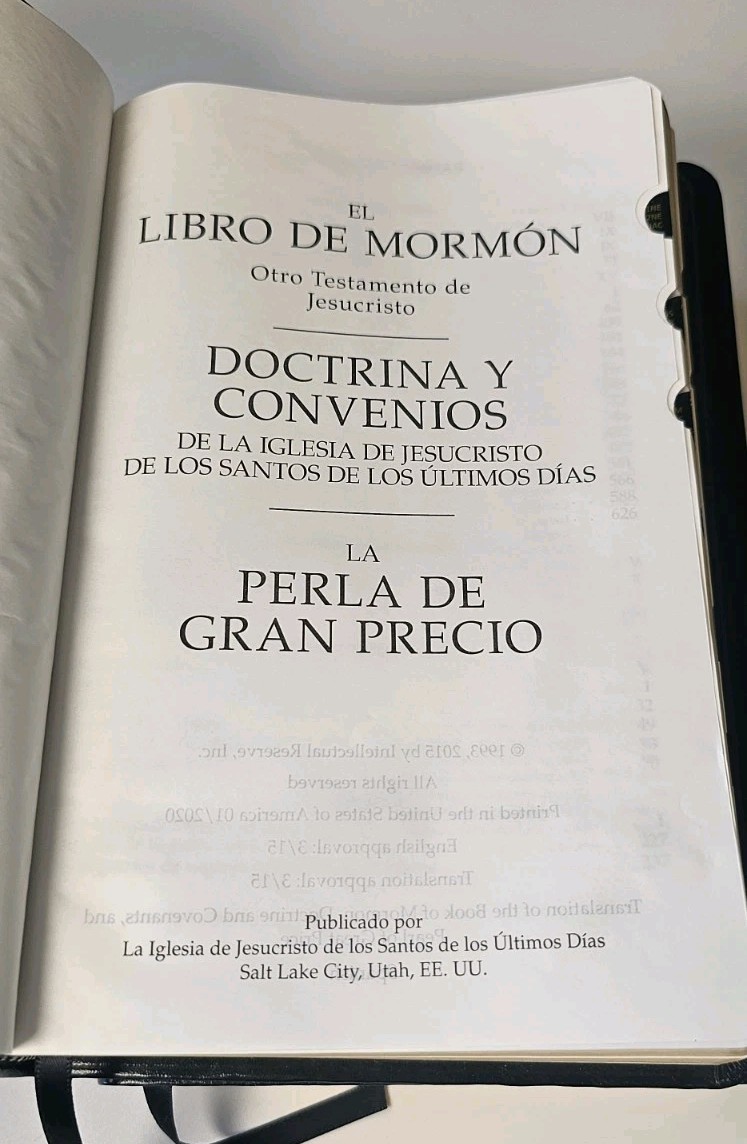 LDS Spanish Split Quad Scripture Set Black Leather 8.5″ X 5.5″ Book Of Mormon