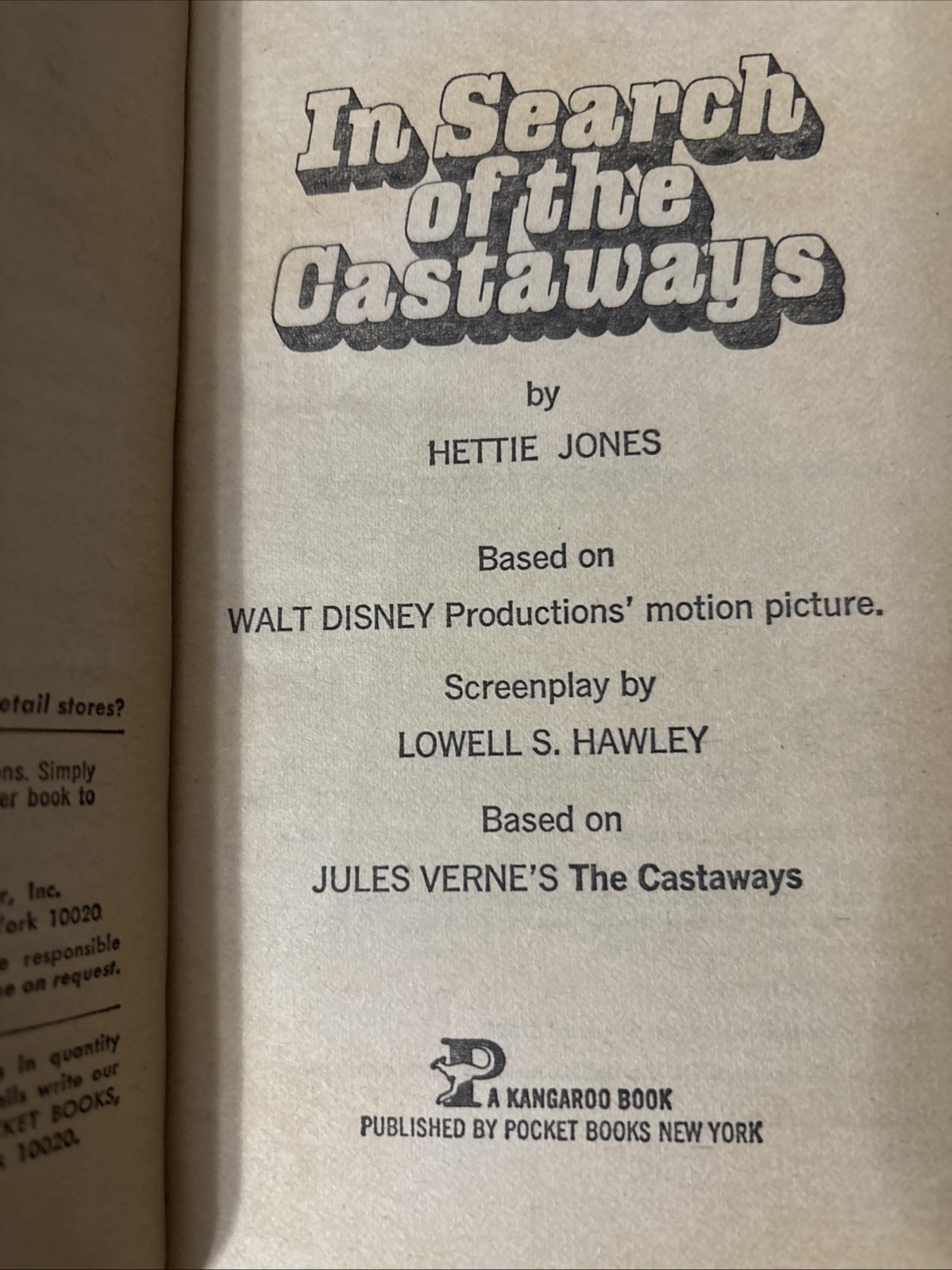 Hettie Jones In Search Of The Castaways 1978 Vintage PB Walt Disney Classic