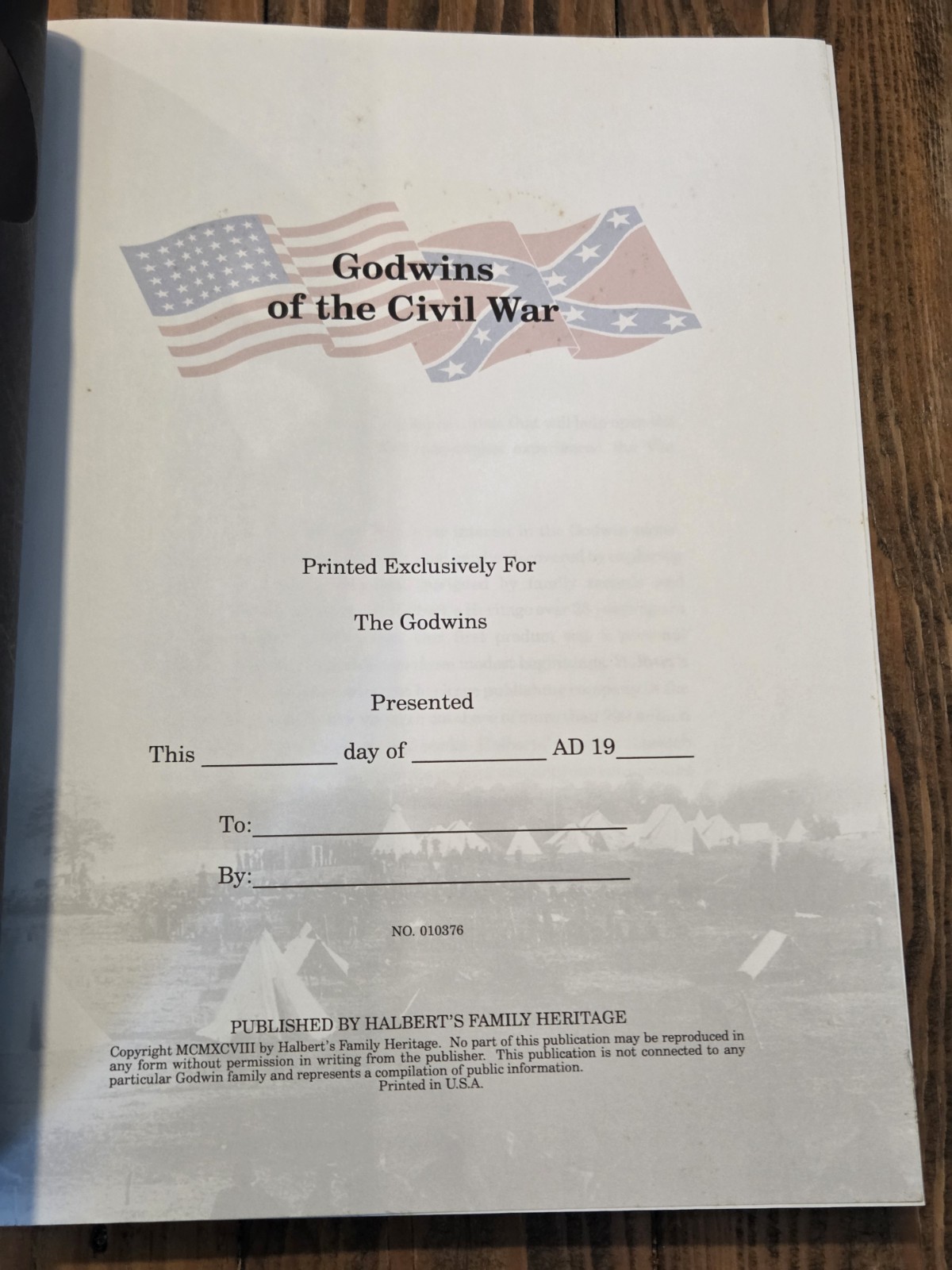 Godwins OF THE CIVIL WAR, Halbert’s Family Heritage