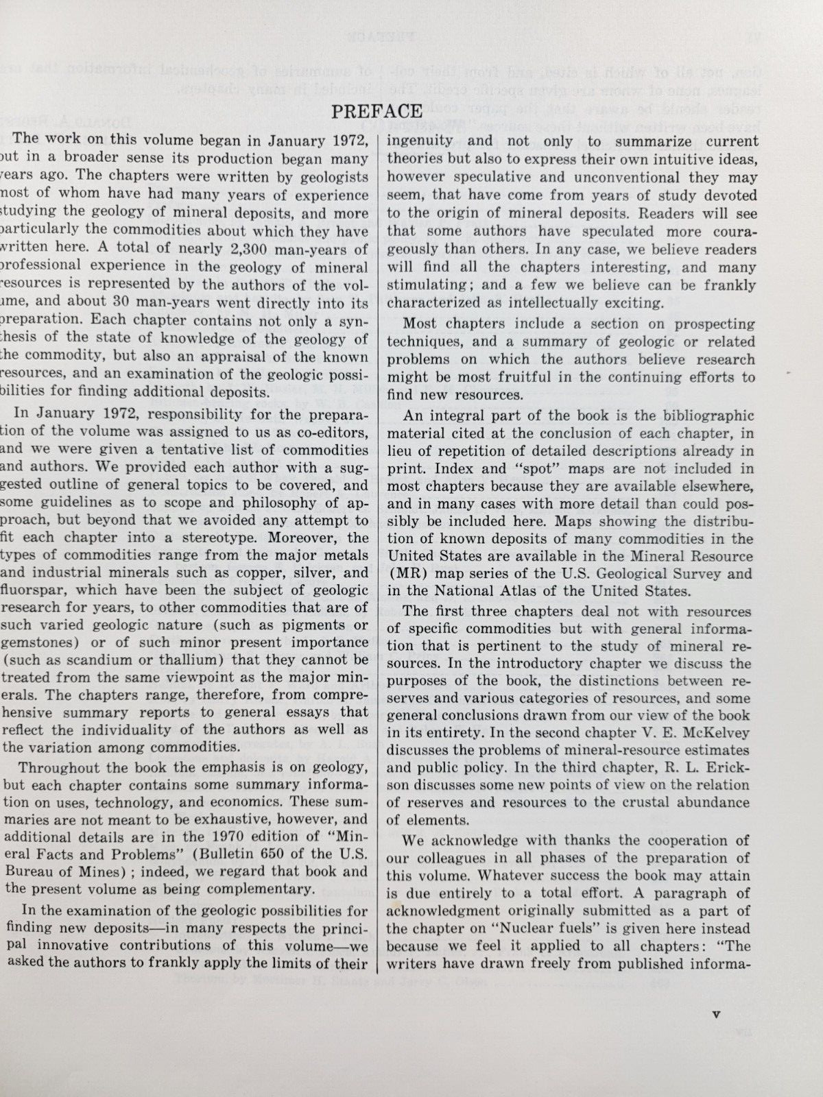 1973 Unites States Mineral Resources Geological Survey Paper 820 1st Edition