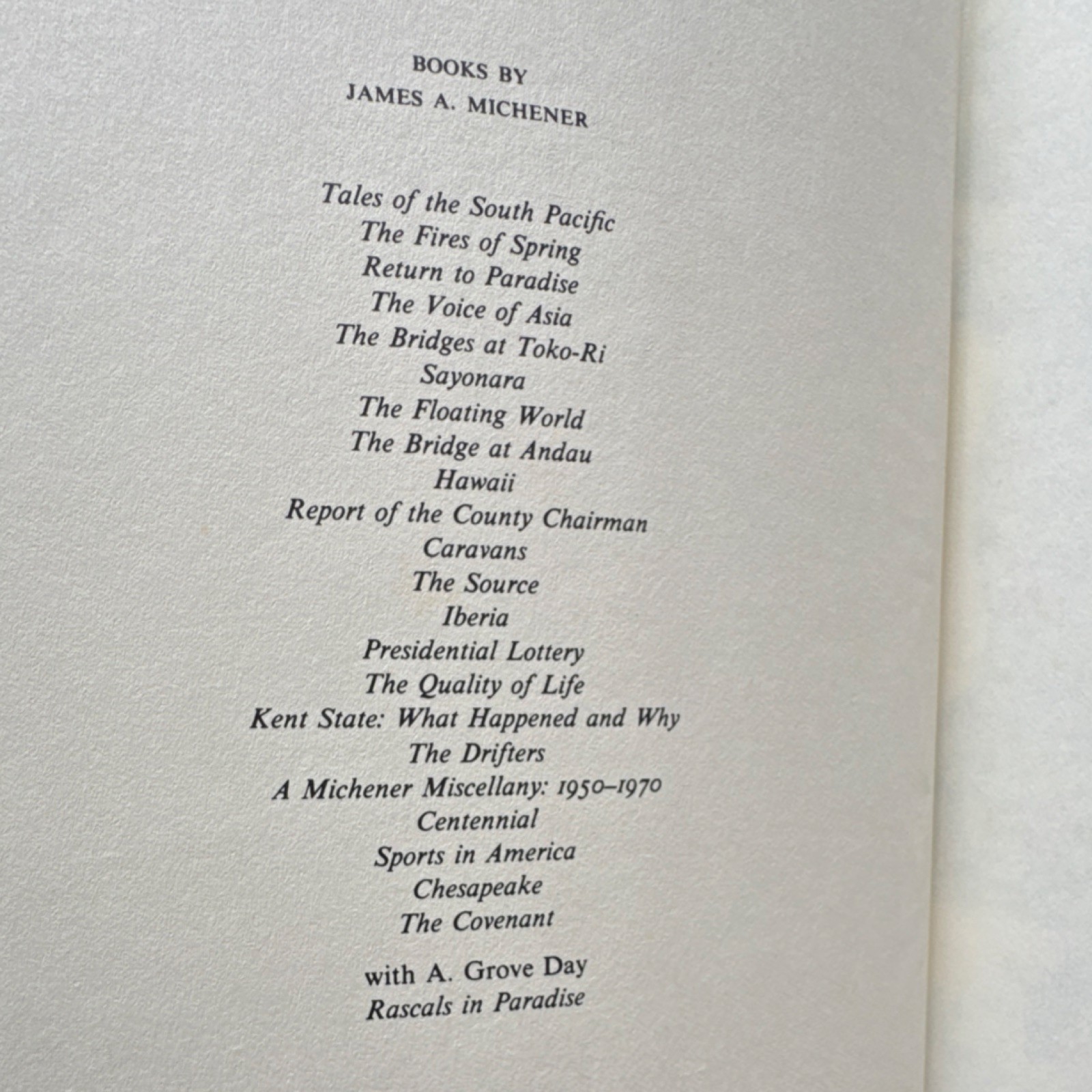 James A. Michener The Covenant Hardcover First Trade Ed 1980 w/ Dust Jacket