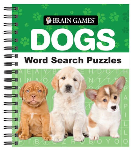 Brain Games – Dogs Word Search Puzzles – Spiral-bound – GOOD