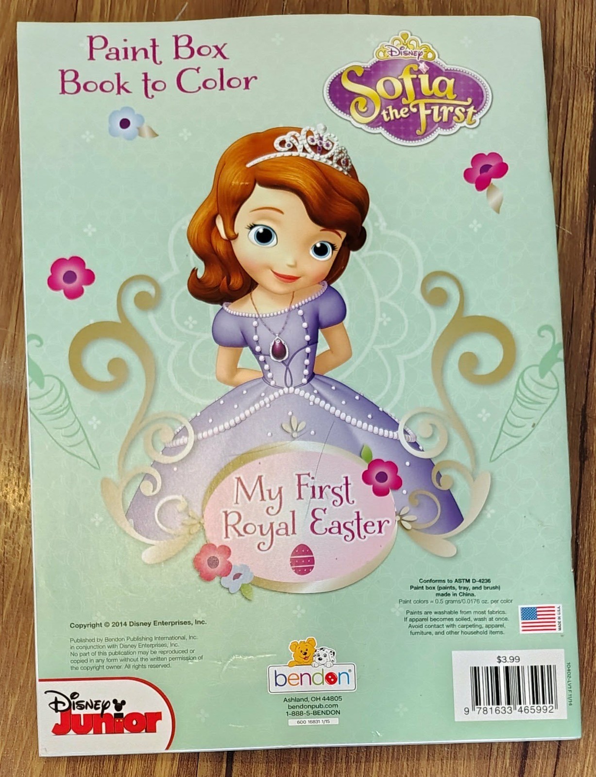 Sofia the First Paint Box Book to Color My First Royal Easter Coloring 2014