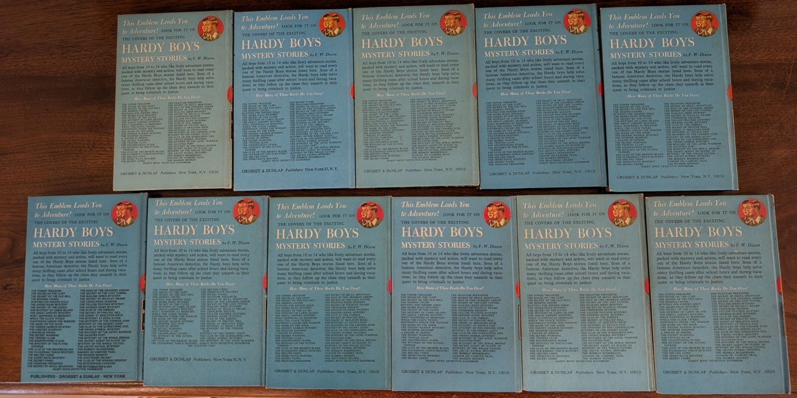 Vintage Hardy Boys Books Lot of 11 Hardcover Blue Spines Grosset Dunlap