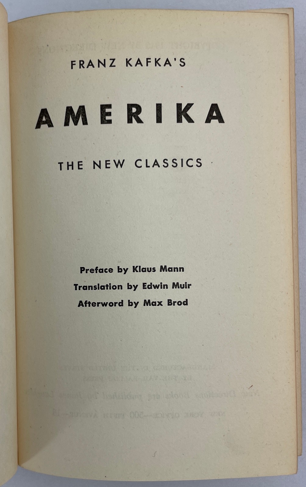 Amerika, Franz Kafka, 1946, Czech Literature, New Directions Edition, HCDJ