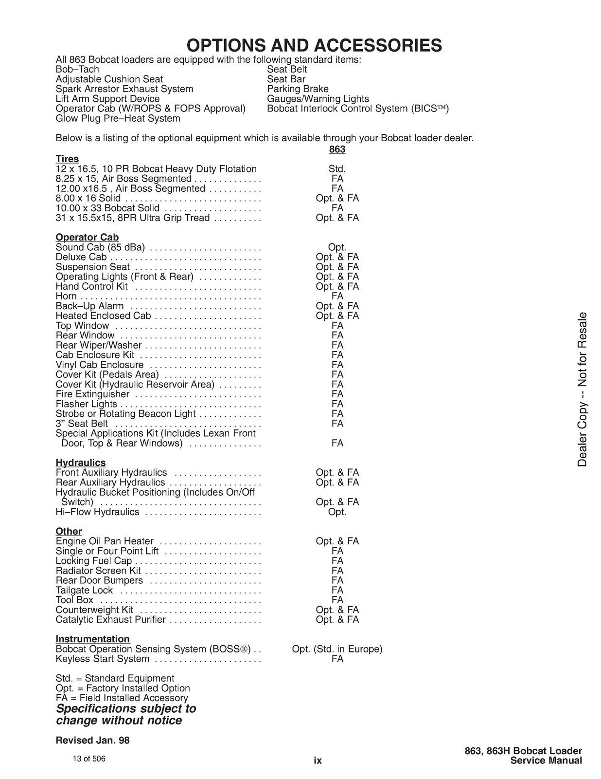 BOBCAT 863 & 863 HIGH FLOW SERVICE MANUAL CLOSURE – JACKET – HUGE FOLDOUTS!