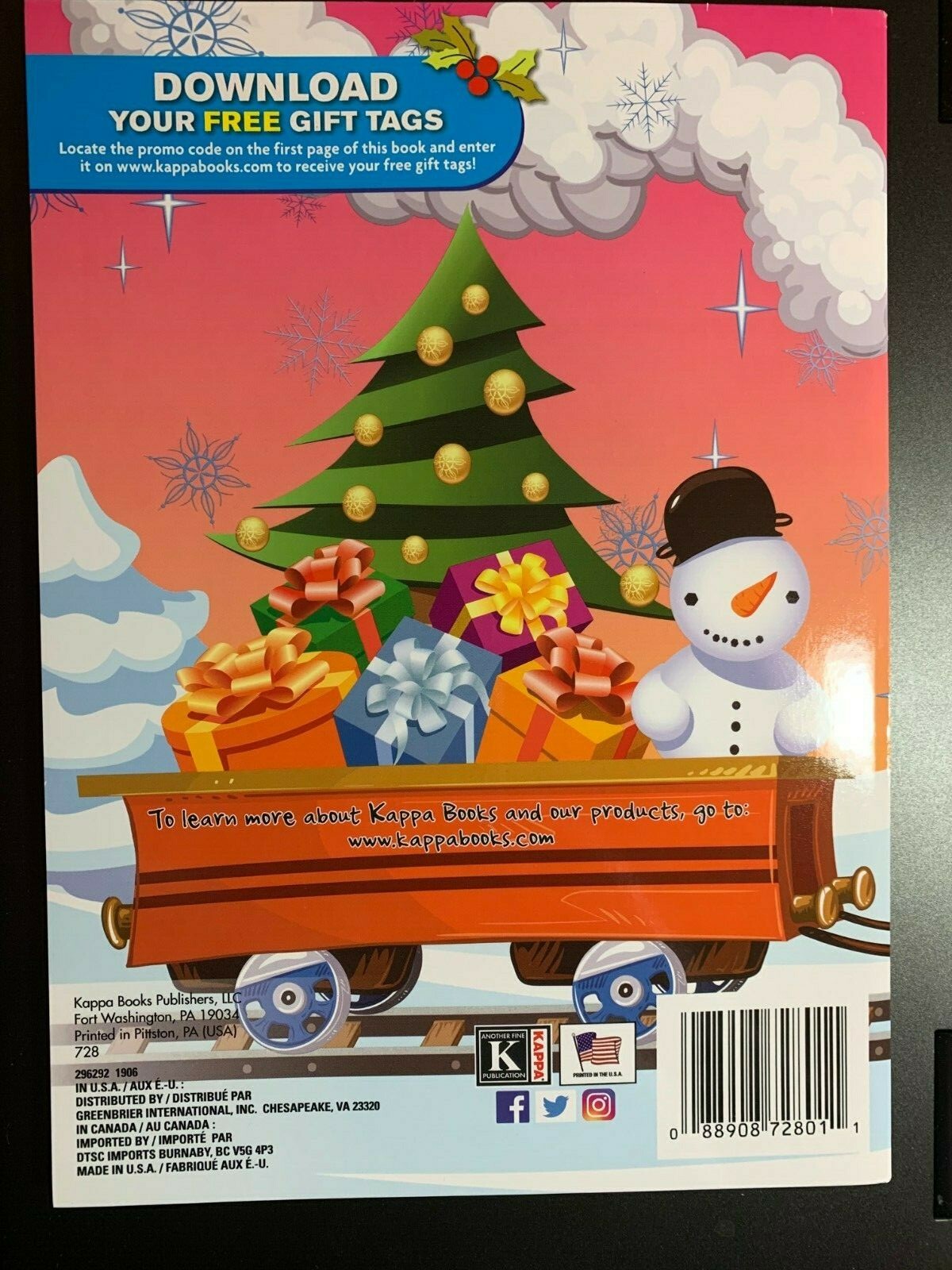 KAPPA CHRISTMAS JUMBO COLORING & ACTIVITY BOOK SANTA’S EXPRESS FREE GIFT TAGS!