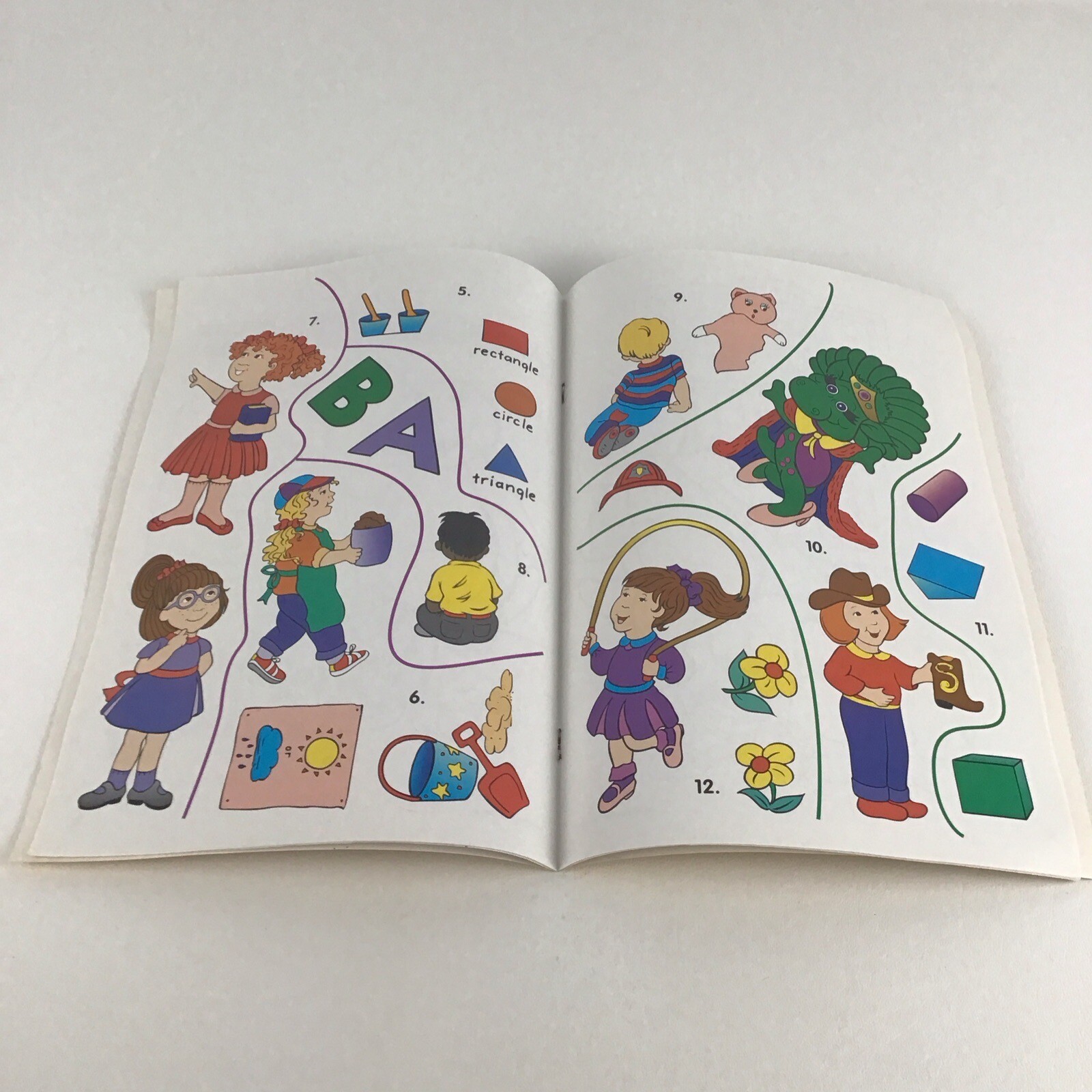 Barney & Friends Sticker Fun Book Lick Stick Coloring Vintage 1993 Lyons NEW