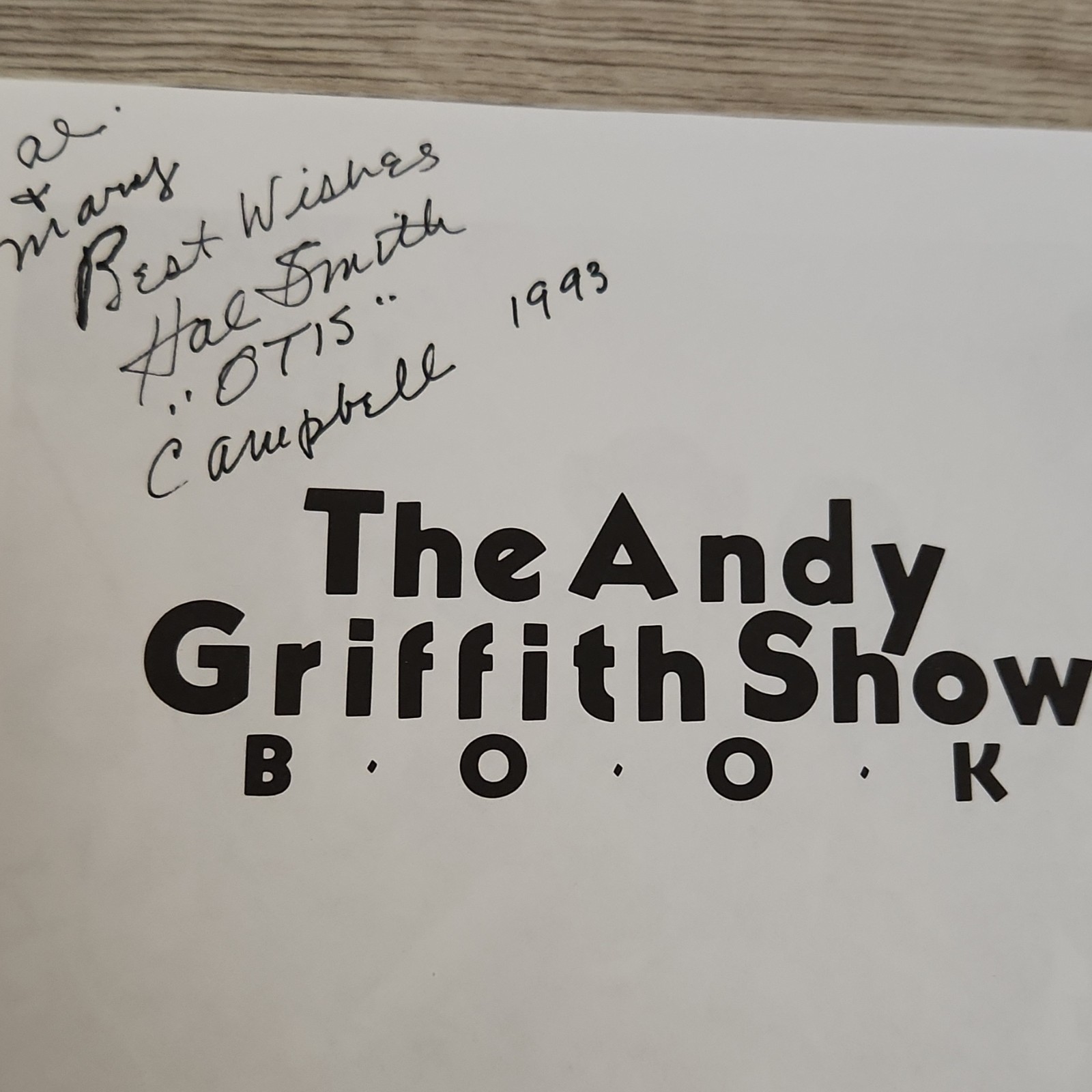 The Andy Griffith Show Book by Ken Beck & Jim Clark Signed Inscribed Paperback