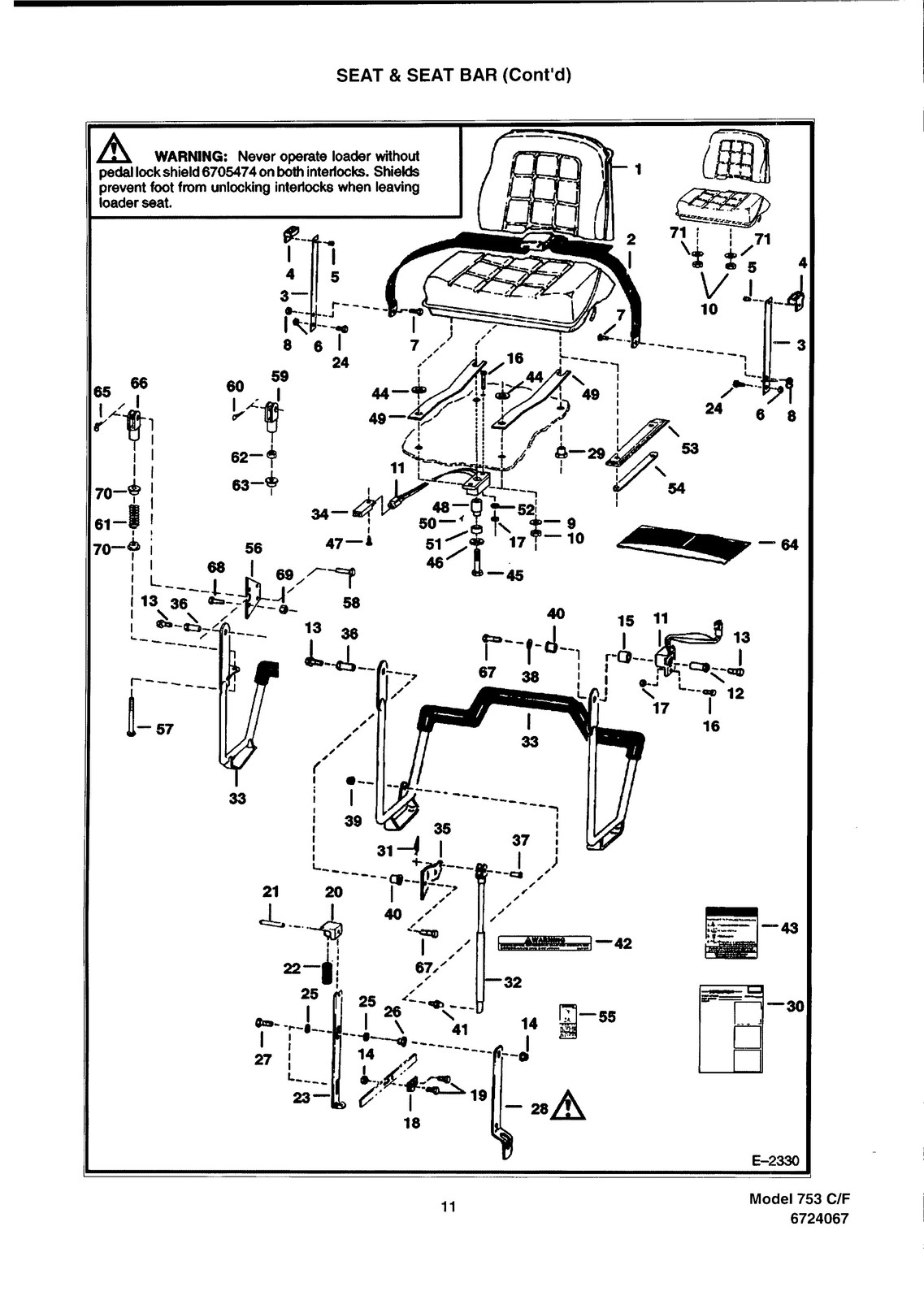 BOBCAT 753 753H Skid Steer Loader Parts Manual – STEEL WIRE BOUND – TOUGH COVERS