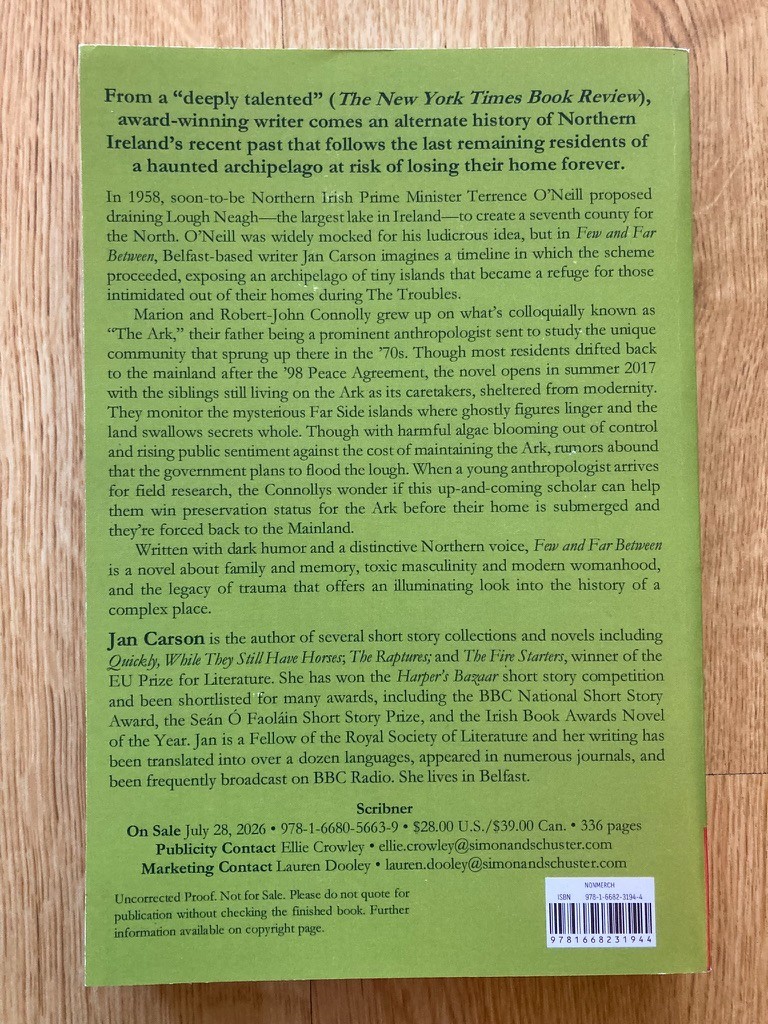 Few and Far Between by Jan Carson (Brand New Paperback ARC)