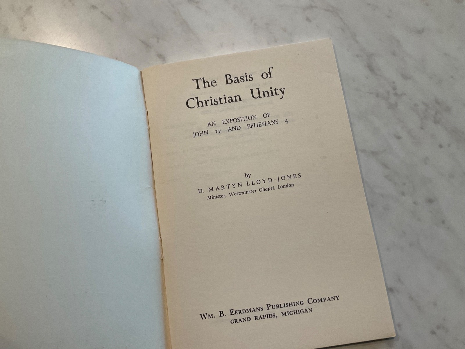 The Basis of Christian Unity 1965 Martyn Lloyd Jones Green Yellow Booklet