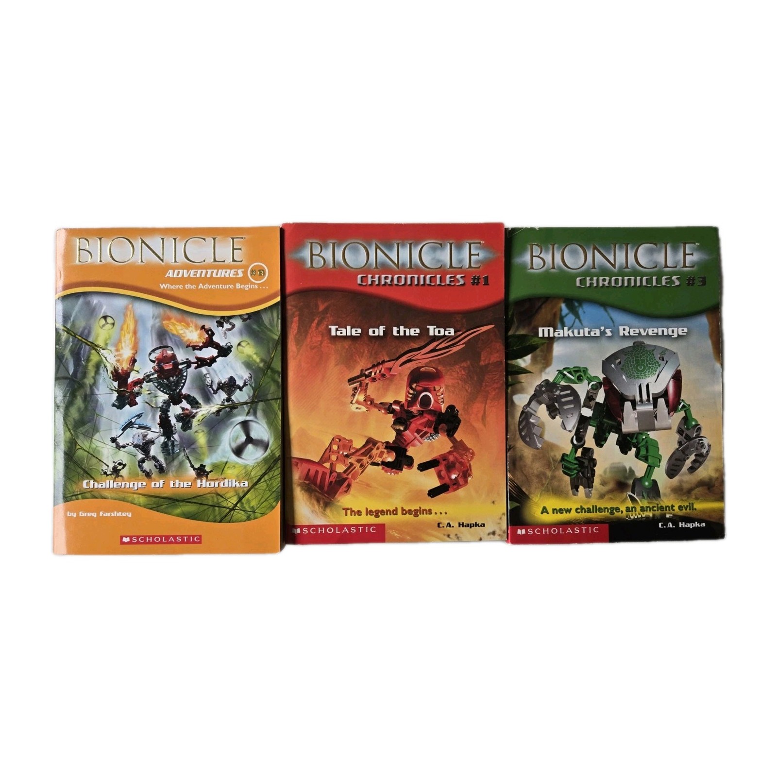 8 Bionicle Pb Book Lot Adventures # 1 2 3 8, Chronicles # 1 3 4, Mask Of Light