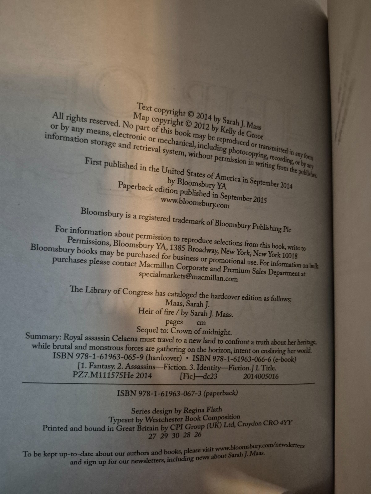 Heir of Fire by Sarah J Maas Out of Print first edition