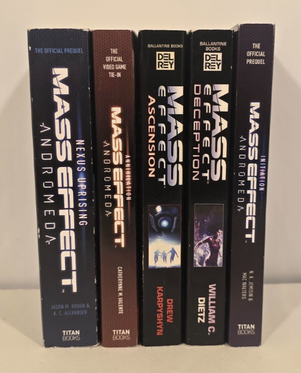 Mass Effect Paperback Books, Lot of 5 Mass Market Books.