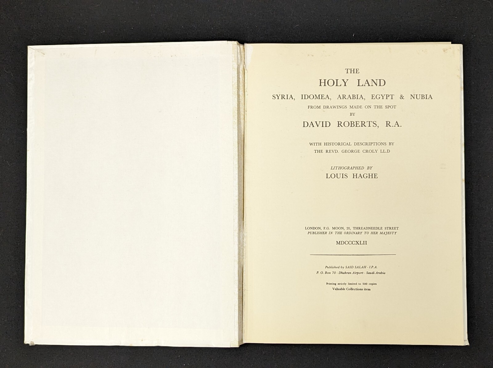 The Holy Land: Syria, Idomea, Arabia, Egypt by David Roberts mn3436