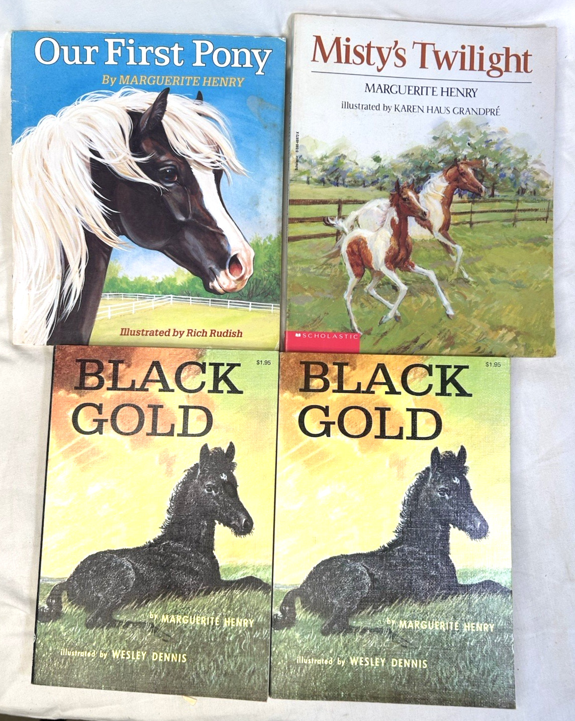 Lot 11 MARGUERITE HENRY Vintage Books Rand McNally Bright Black Gold PB