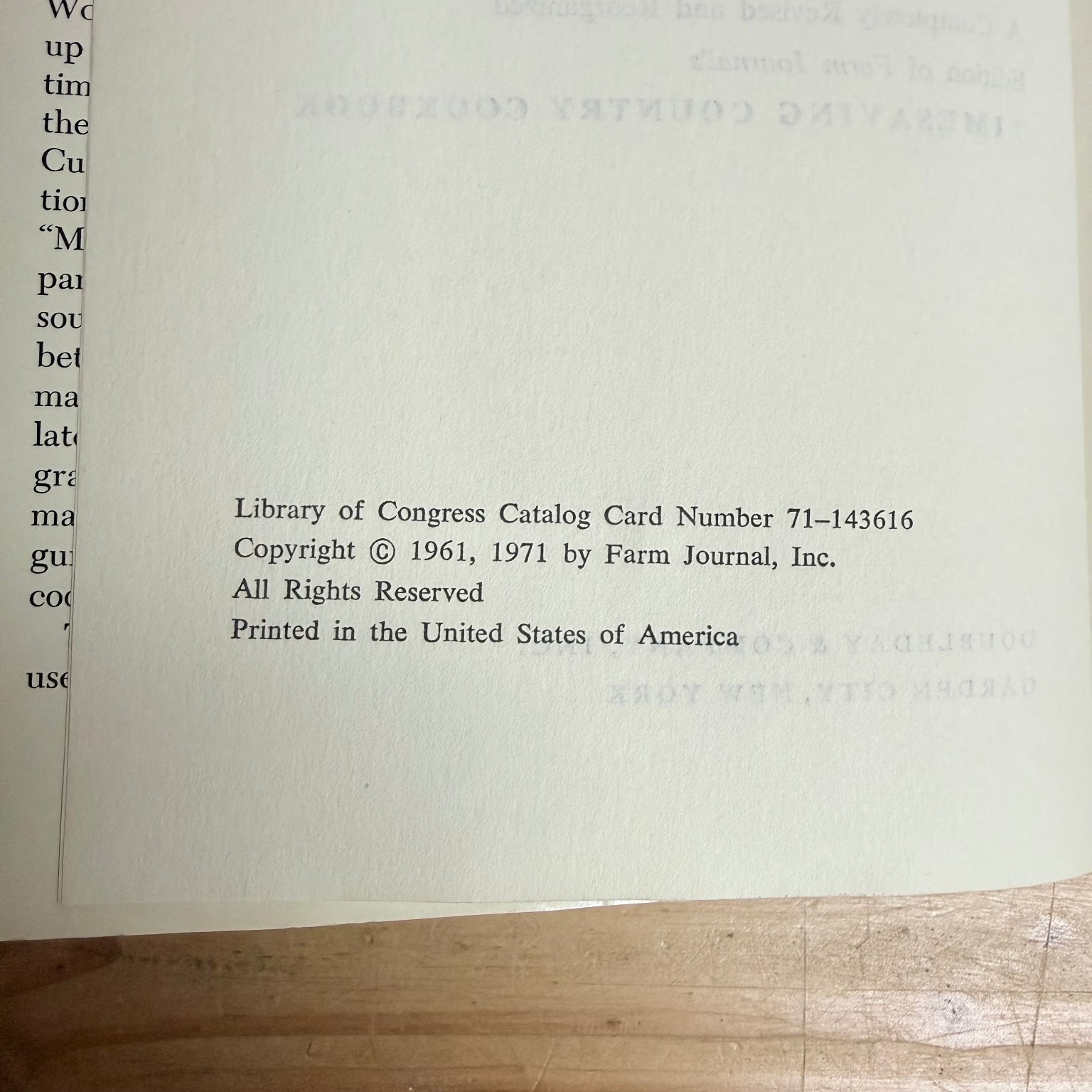 Busy Woman’s Cookbook Farm Journal 1971 Short-Cut Make-Ahead Cooking Doubleday