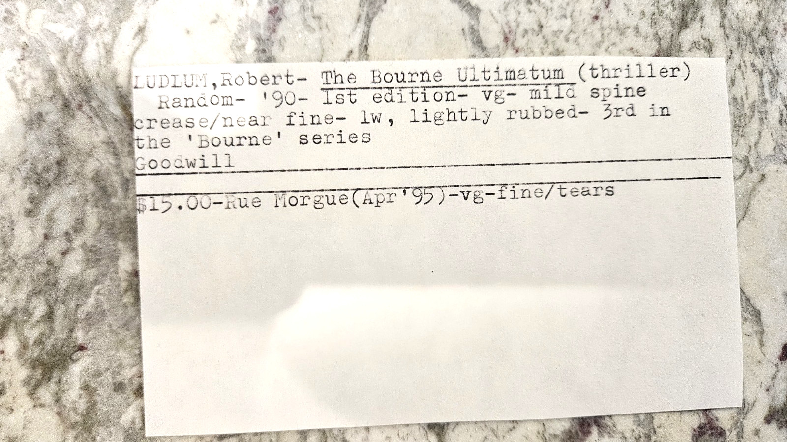 The Bourne Ultimatum by Robert Ludlum 1st Edition (1992, Hardcover)