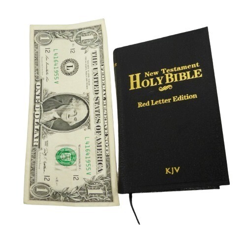 The Holy Bible KJV Pocket Sized New Testaments Faux Black Leather Red Letter
