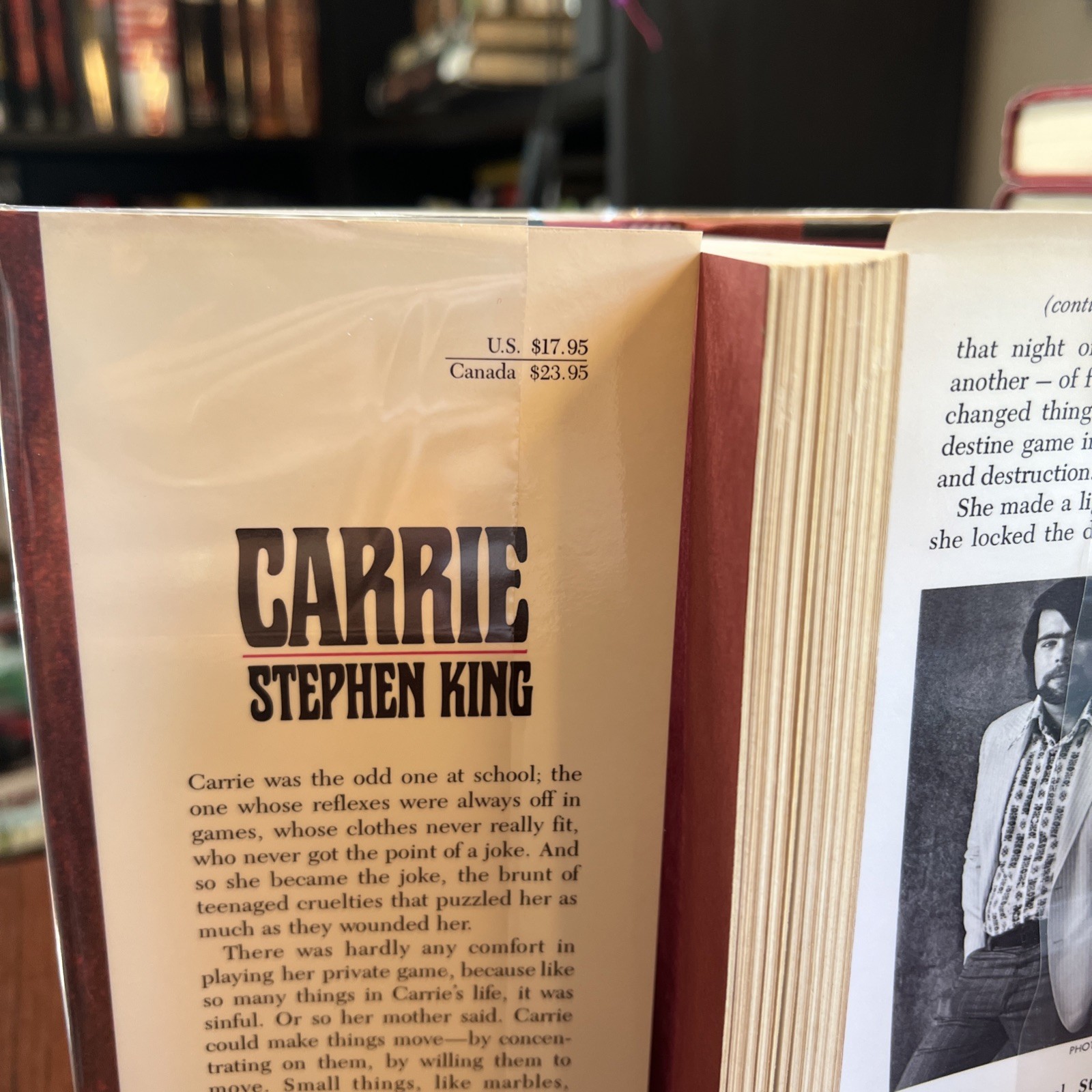 Stephen King, CARRIE, Hardcover $17.95 DJ, First Edition Later Print