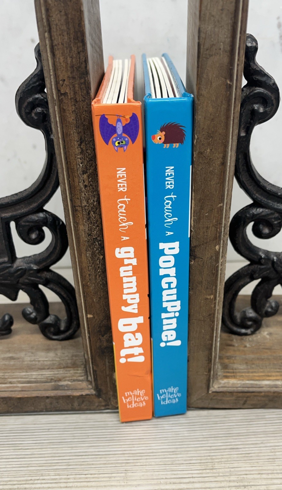Lot Of 2 Children’s Books, Never Touch A Grumpy Bat, Porcupine, Illustrated, HC.