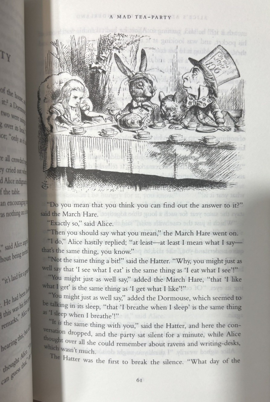 Alices Adventures and The Looking Glass by Lewis Carroll Hardcover Book Fantasy