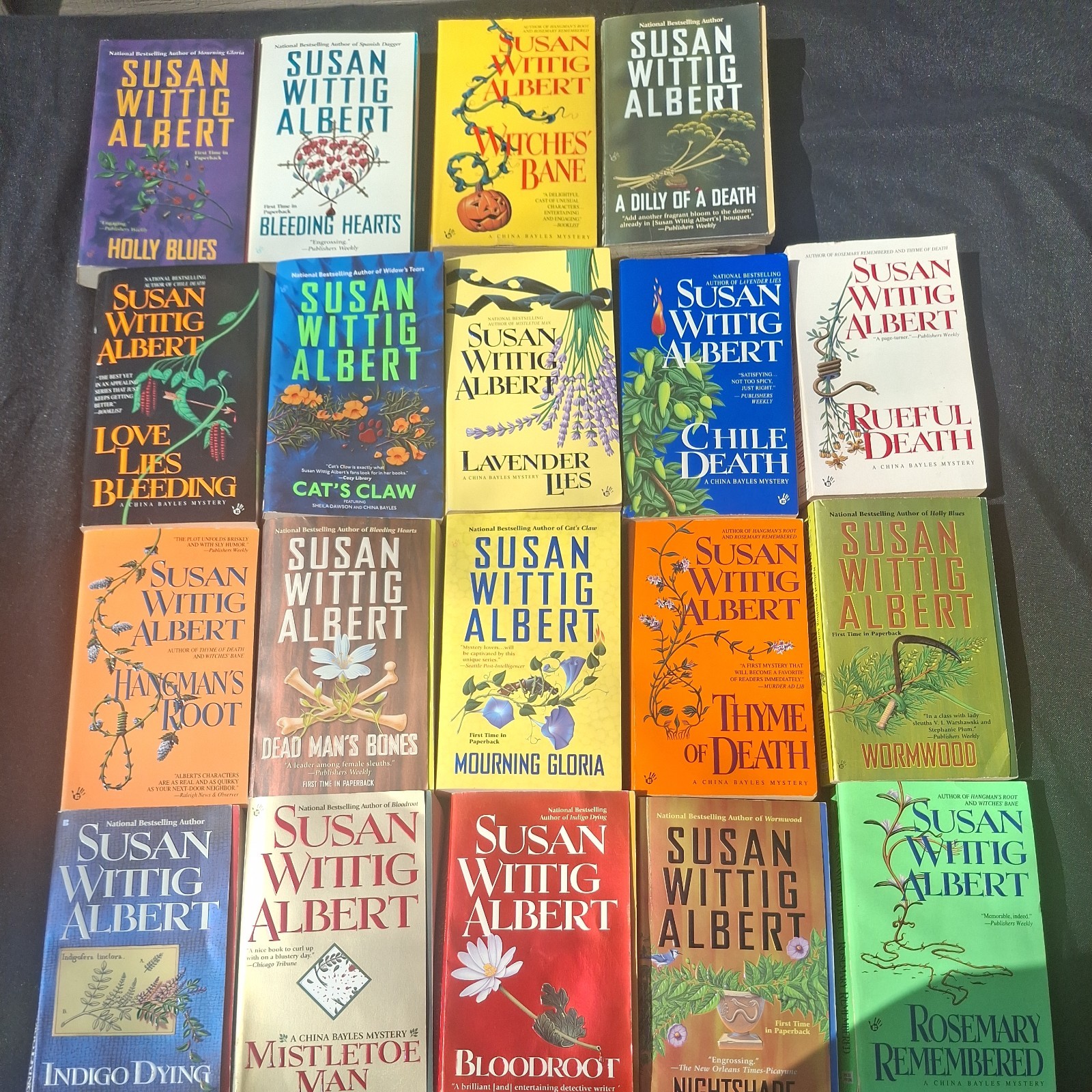 Susan Wittig Albert A China Bayles Mystery Series Lot of 19 Mystery Novels PB