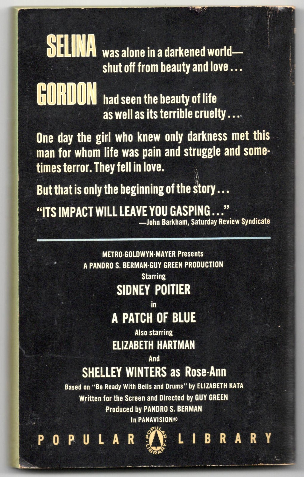A PATCH OF BLUE PAPERBACK (1965) SIDNEY POITIER SHELLEY WINTERS (MOVIE EDITION)