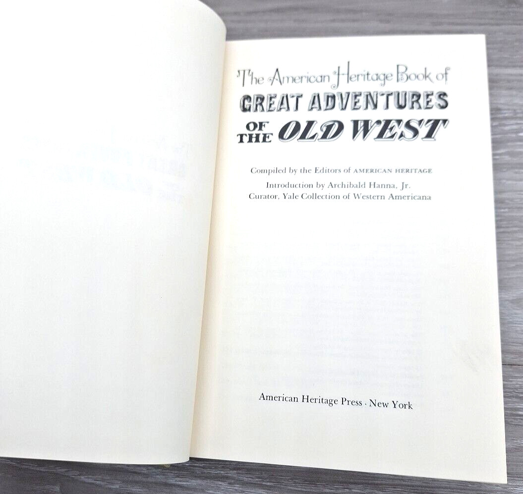 1969 American Heritage Books Great Adventures of the Old West HCDJ Mylar Cover