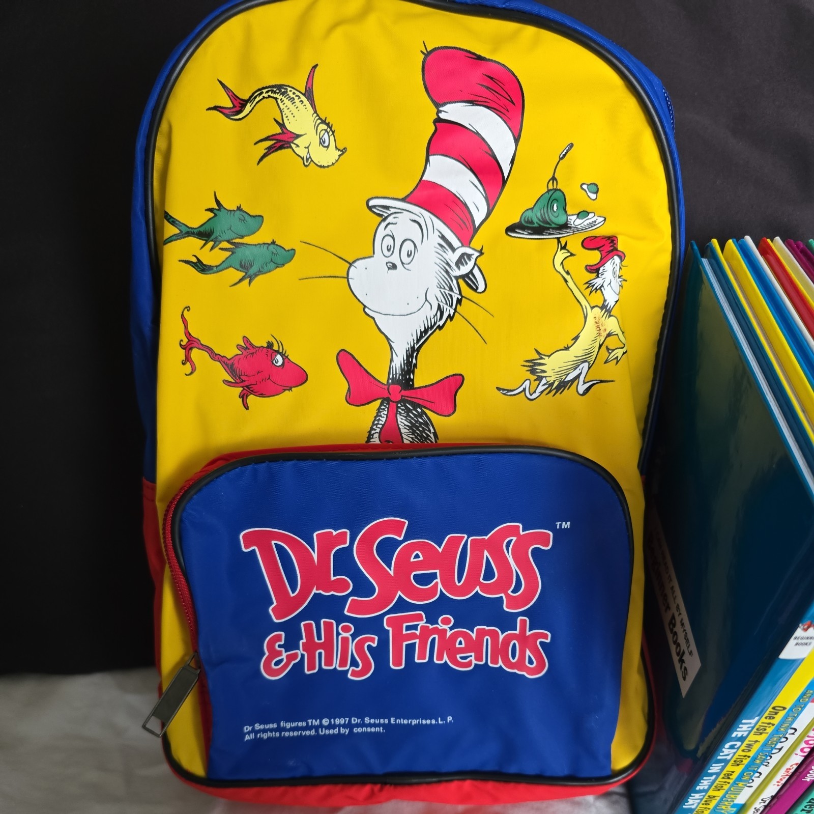 DR. SEUSS Vintage 8 Beginner Books and Bookbag