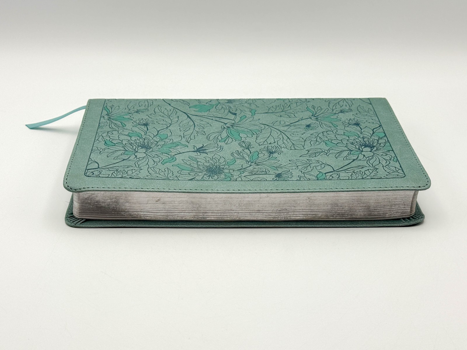 KJV Thinline Reference Bible, Filament LeatherLike, Floral Leaf Teal by Tyndale