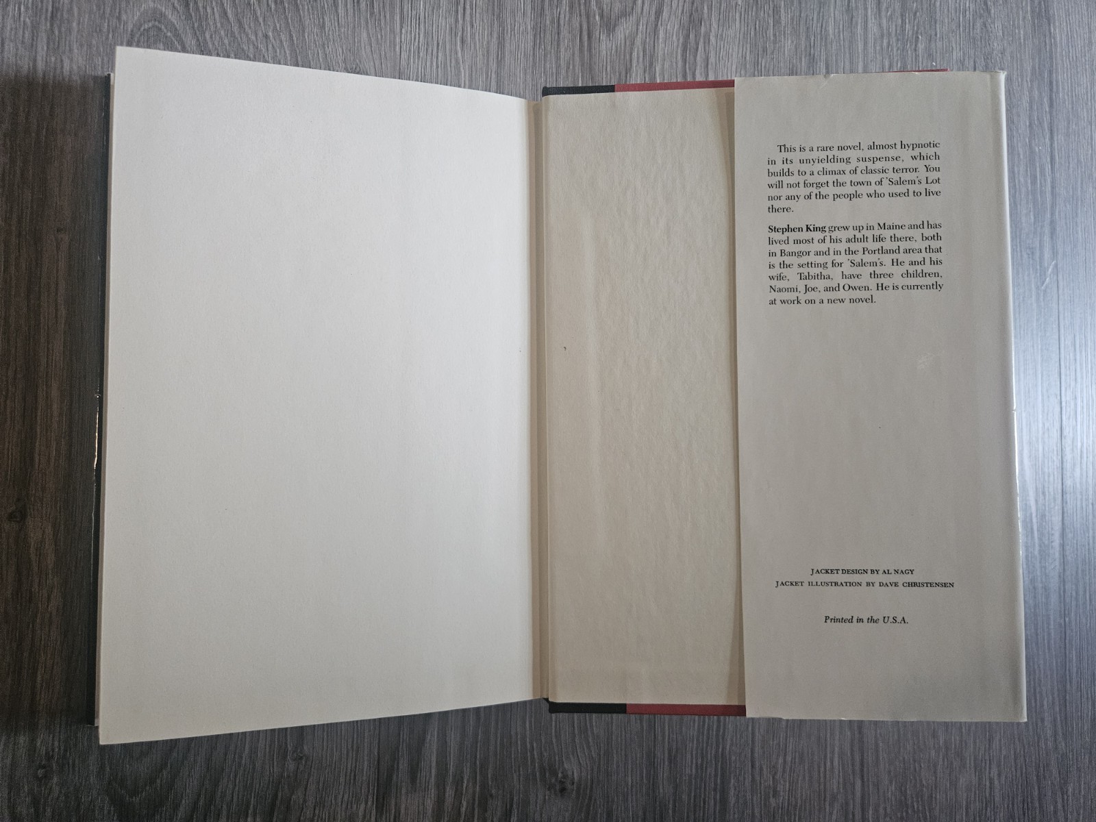 Stephen King Salem’s Lot 1975 Hardcover Doubleday Dust Jacket
